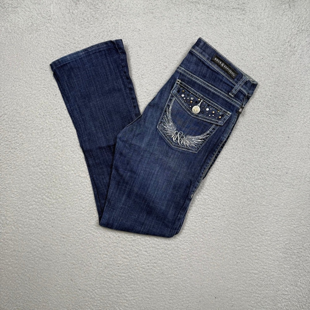 Vintage Y2K Rock & Republic Embroidered Rhinestone Jeans‎